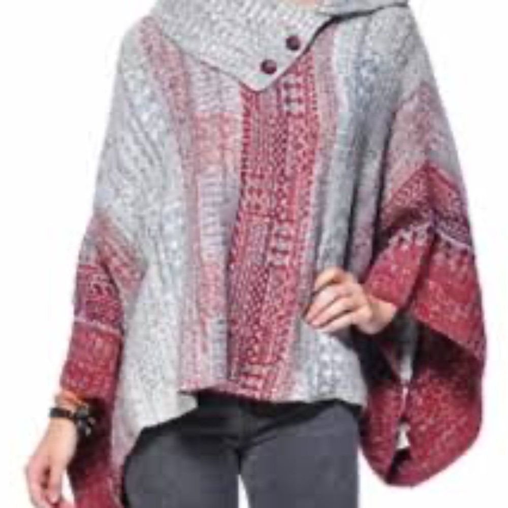 Free People 'Willow' poncho style sweater - Picture 6 of 9
